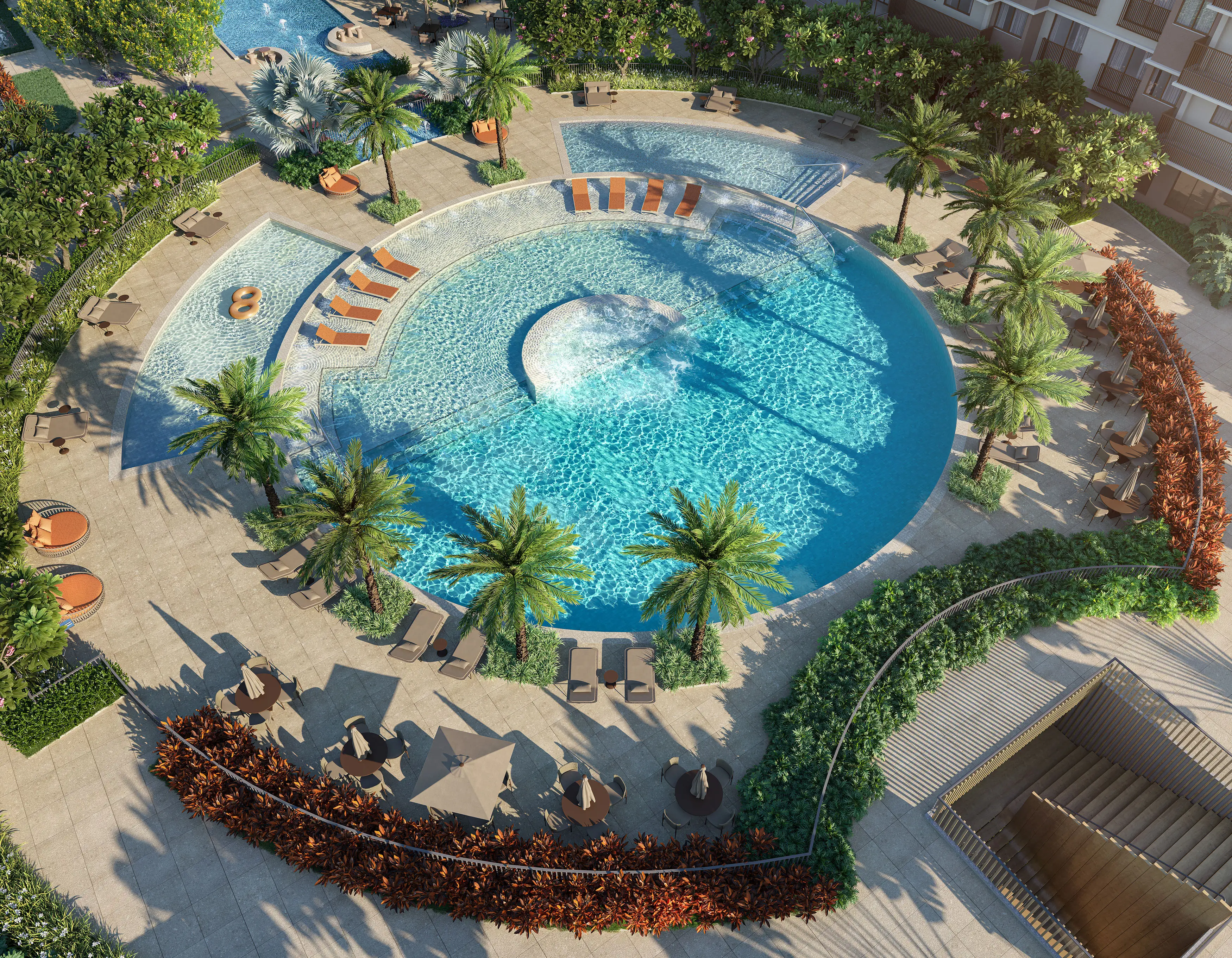 Piscinas e paisagismo · Perspectiva artística